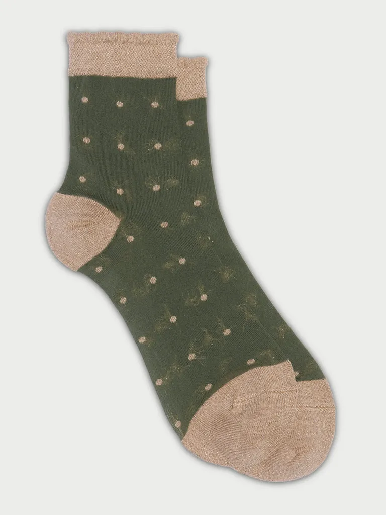 Flabelus Gisela pantofi piele naturala verde