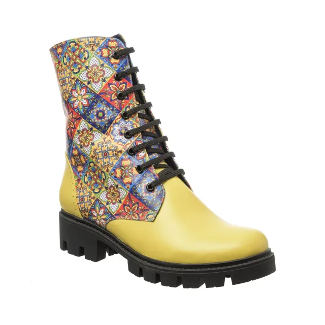 Catinca Shoes BC4 GBM3D bocanci dama piele galben mozaic