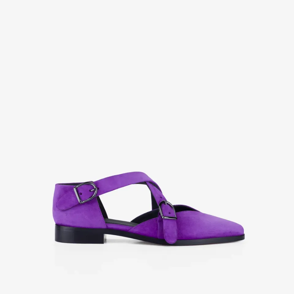 Cecilia Bringheli Croce sandale piele mov toc mic