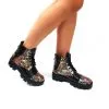 Catinca Shoes BC20 NBP bocanci dama piele naturala negru paun