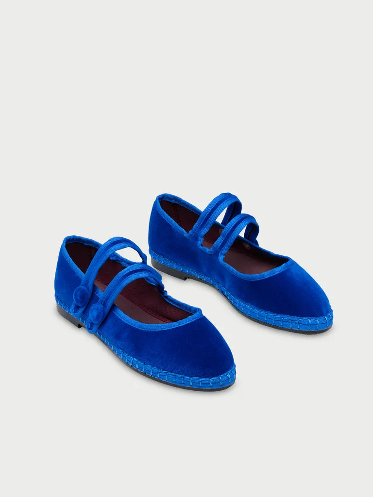 Flagelus Antoine Blue pantofi mary jane bleumarin catifea