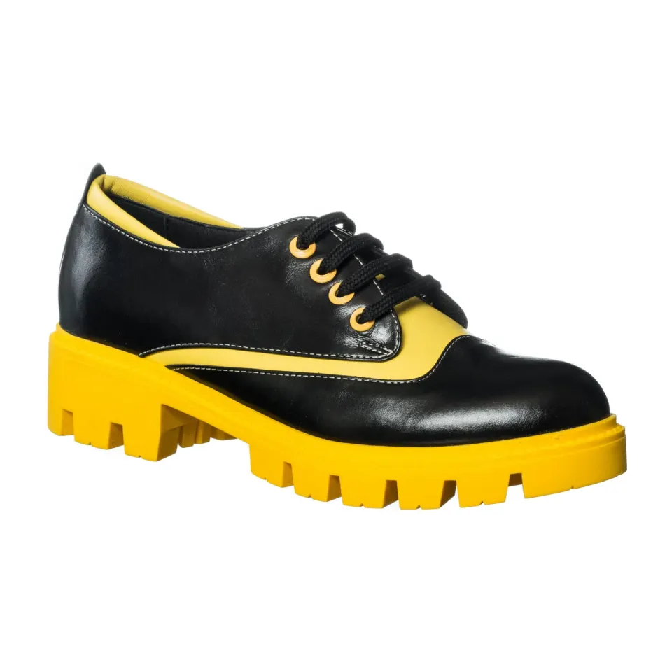 Catinca Shoes X4 NBG pantofi dama piele negru-galben
