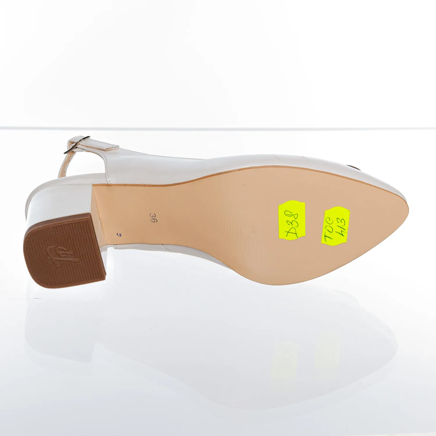 Catinca Shoes D38 ASP sandale piele naturala alb sidef