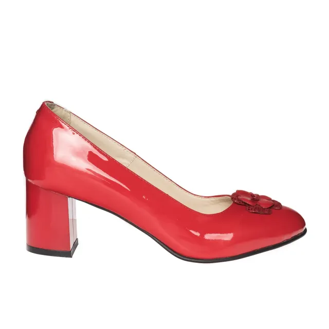 Catinca Shoes R6 RL pantofi dama rosu lac piele naturala