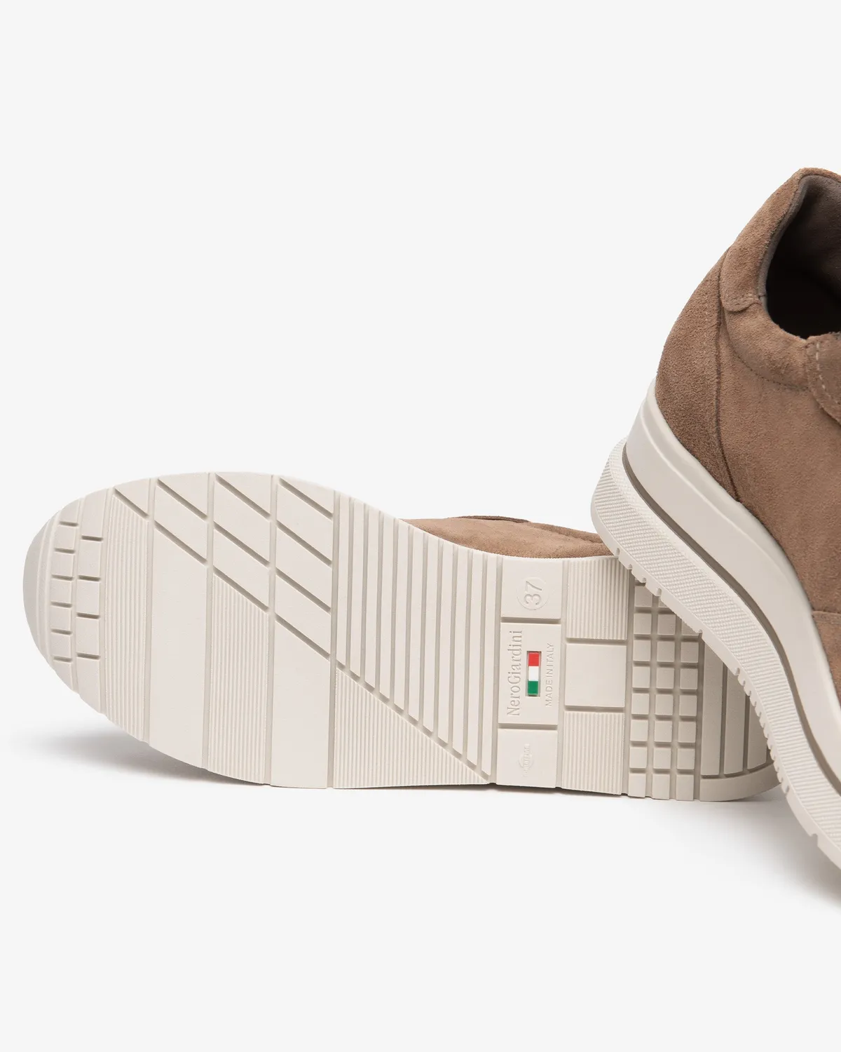 Sneakers Dama NeroGiardini Piele Intoarsa Platforma