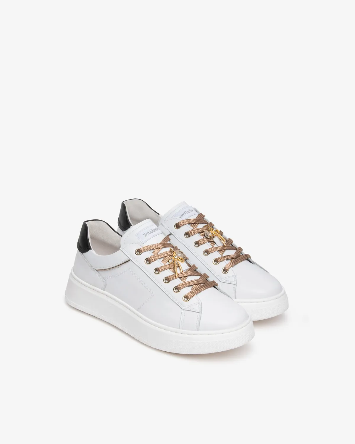 NeroGiardini Sneakers piele dama platforma funda aurie
