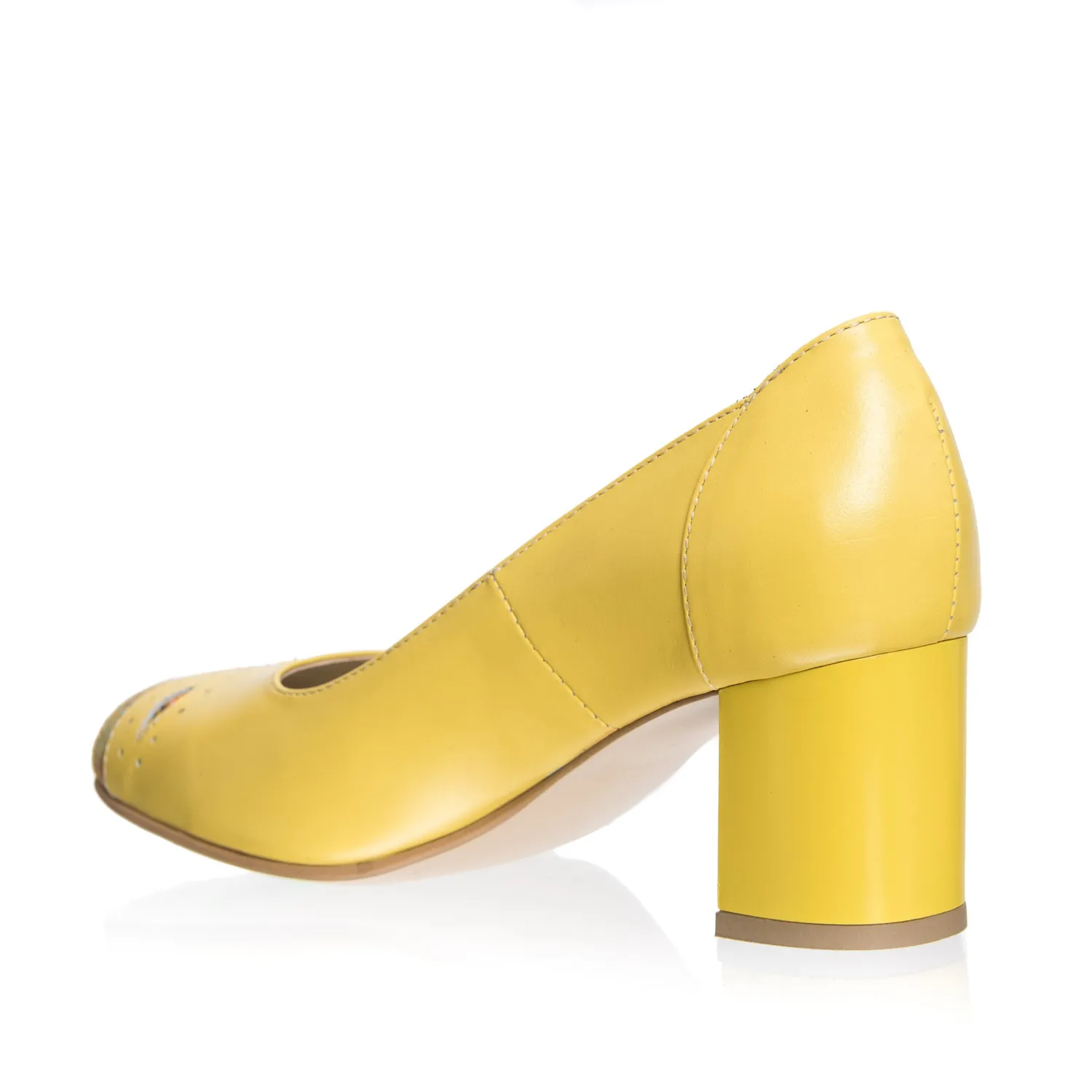 Catinca Shoes 03 GVM pantofi damă galben mozaic piele