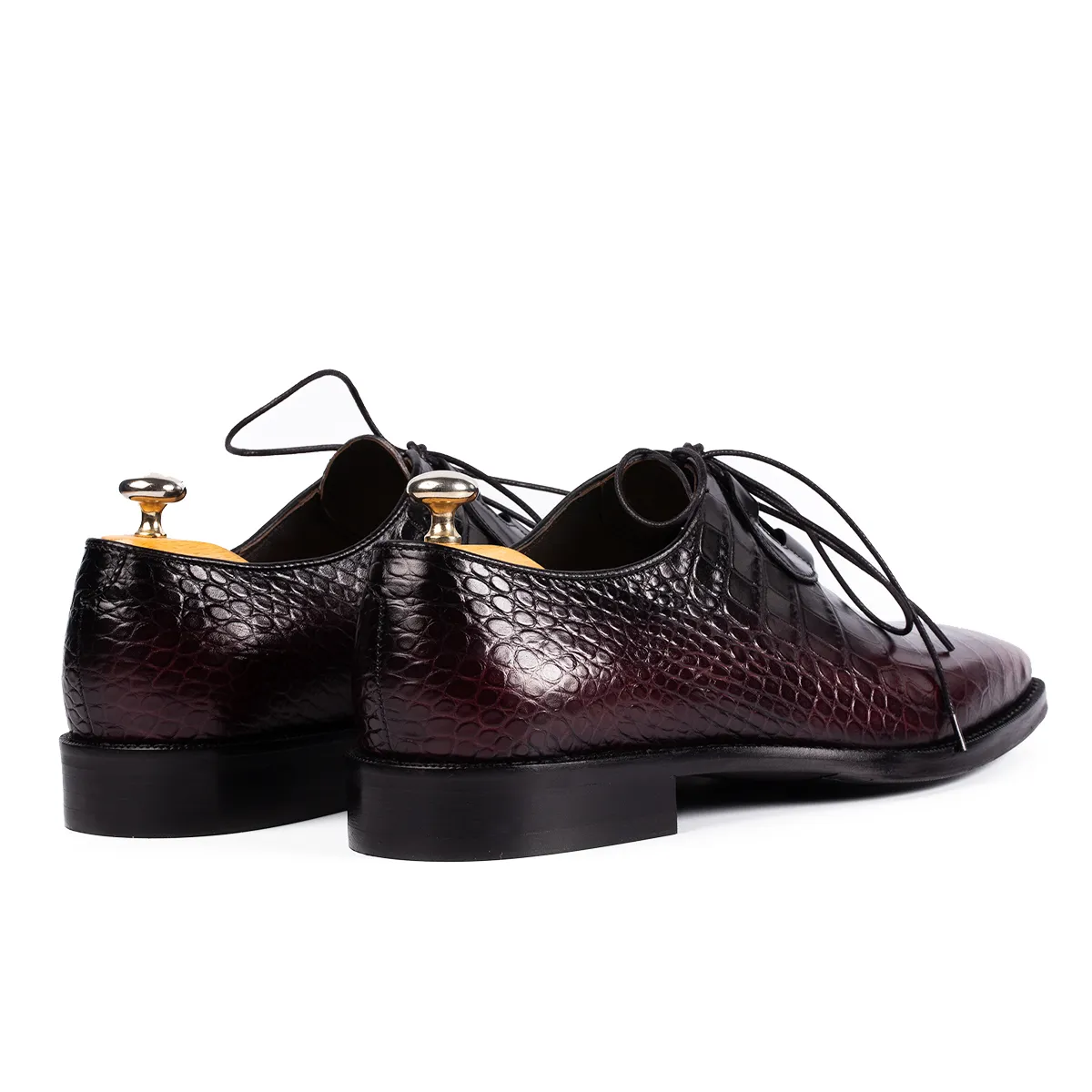 Lucas Shoes Elegant 725 pantofi piele bordo croco