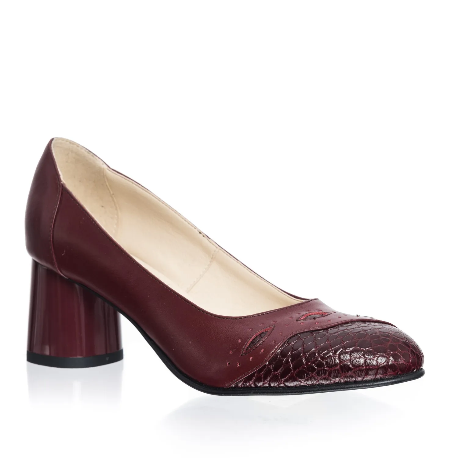 Catinca Shoes 03 BBC pantofi dama bordo croco piele