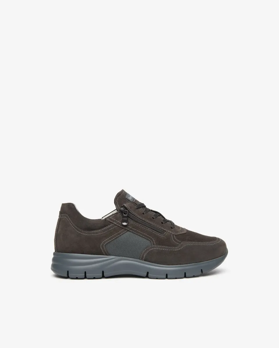 NeroGiardini sneakers barbati piele intoarsa cu panza