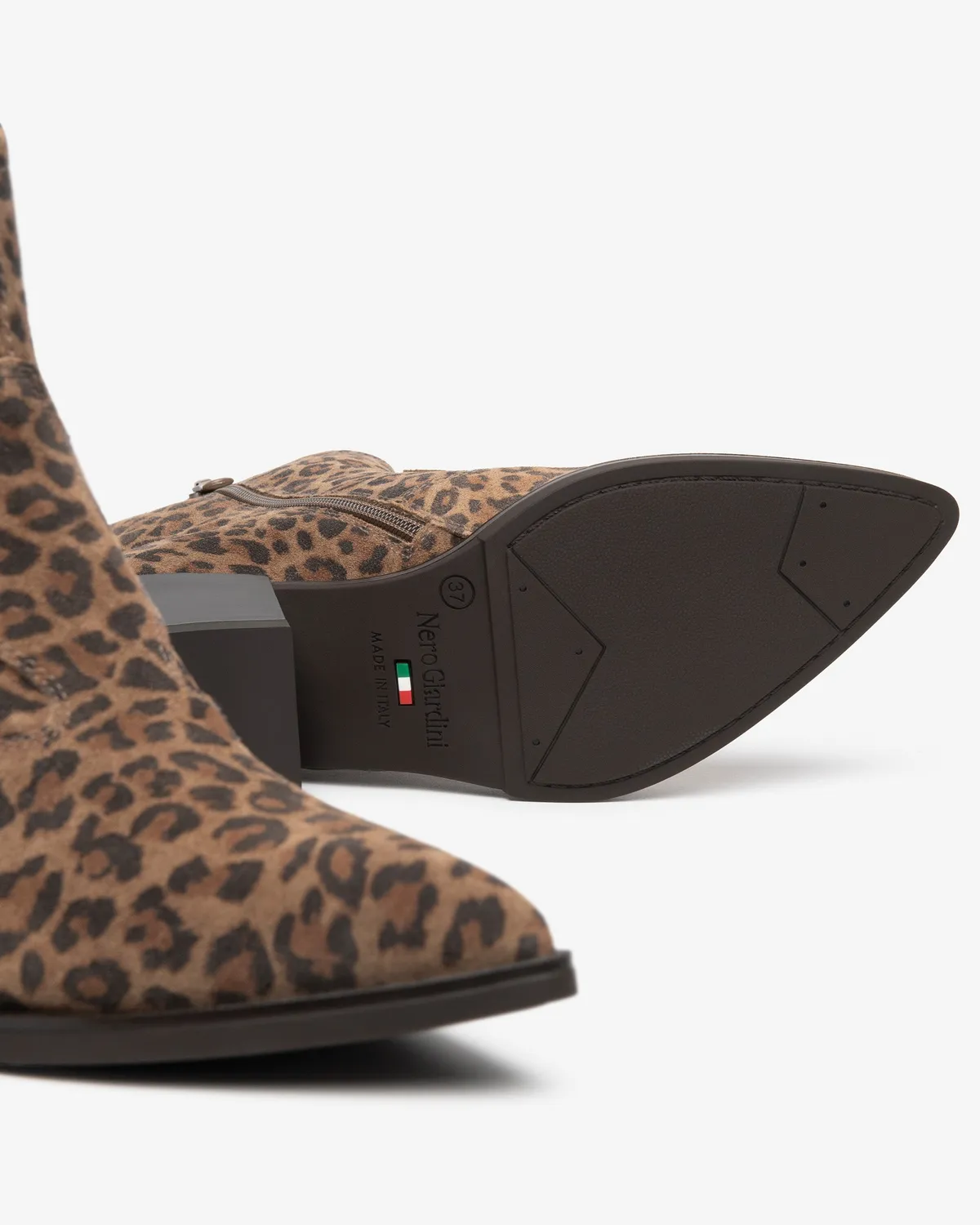 NeroGiardini ghete dama piele intoarsa western animal print