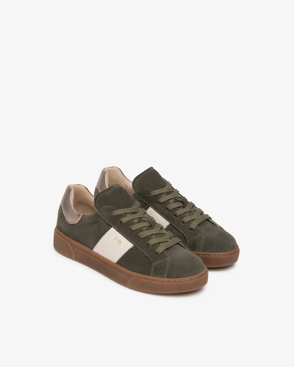 Sneakers damă NeroGiardini piele întoarsă cu șiret