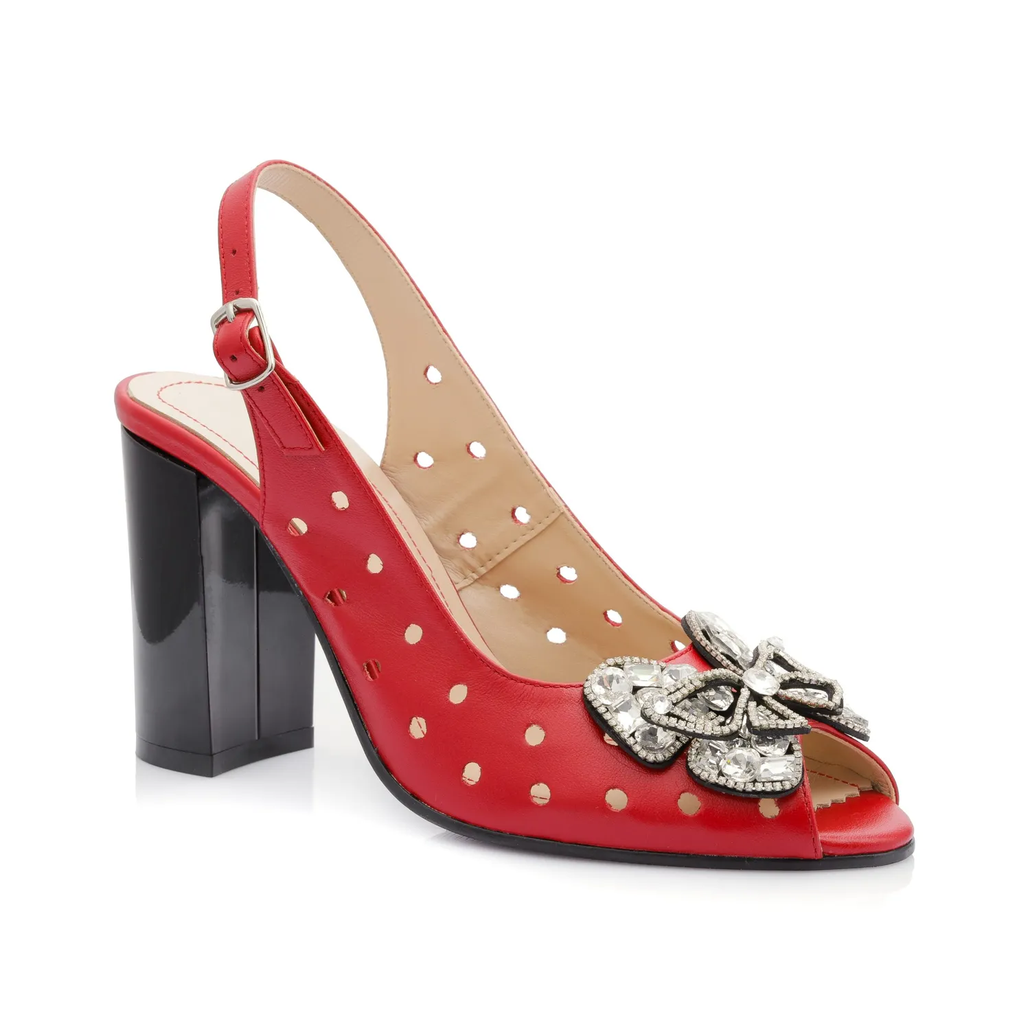 Catinca Shoes F24F RB sandale dama piele rosii box