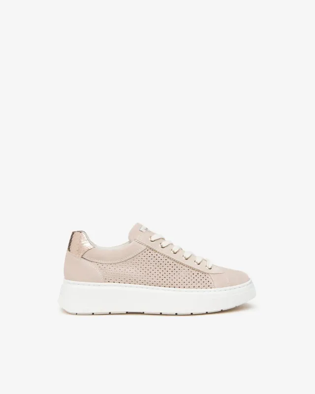 Sneakers damă NeroGiardini piele întoarsă și textil vară