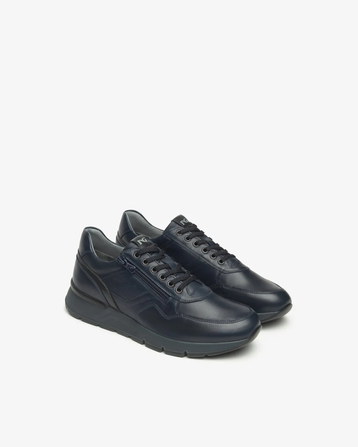 Sneakers NeroGiardini barbati piele cu brant Memory