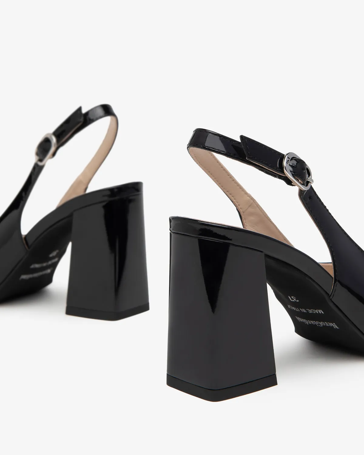 NeroGiardini pantofi slingback lac damă toc