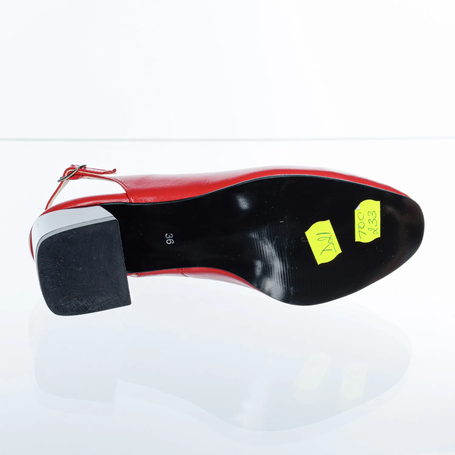 Catinca Shoes D21 RBPA sandale piele rosii cu puncte