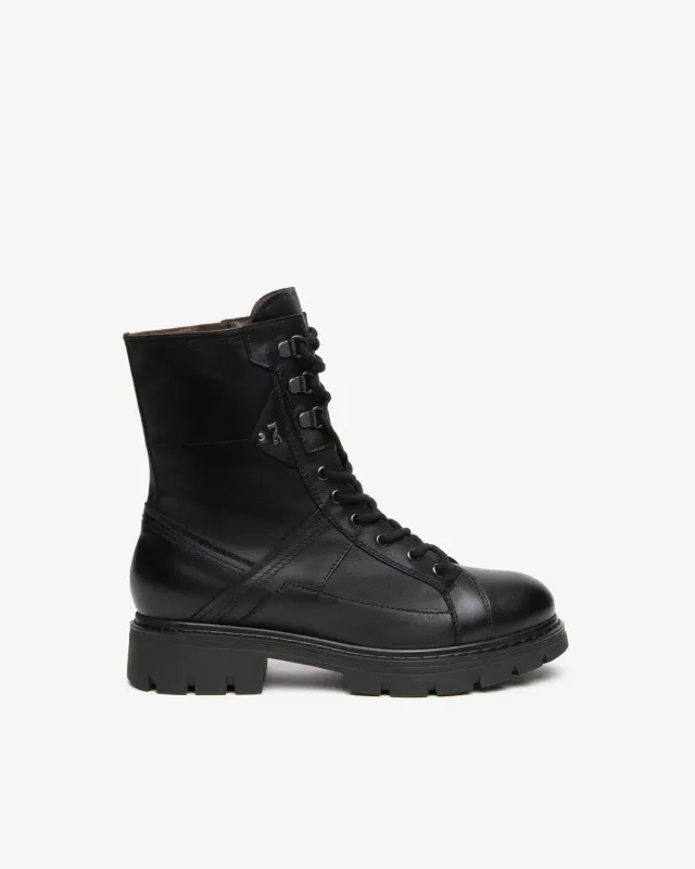 NeroGiardini ghete combat piele damă toc 30mm