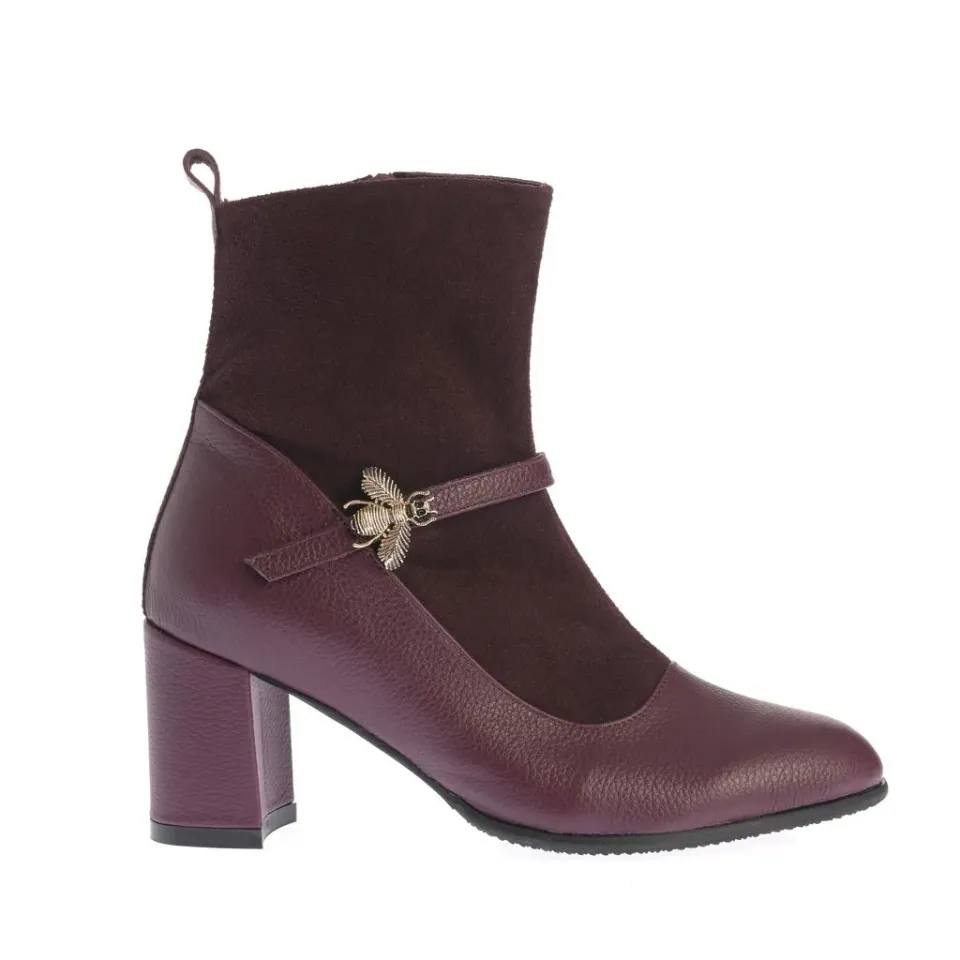 Ana Urbana Shoes Anemona botine bordeaux toc gros