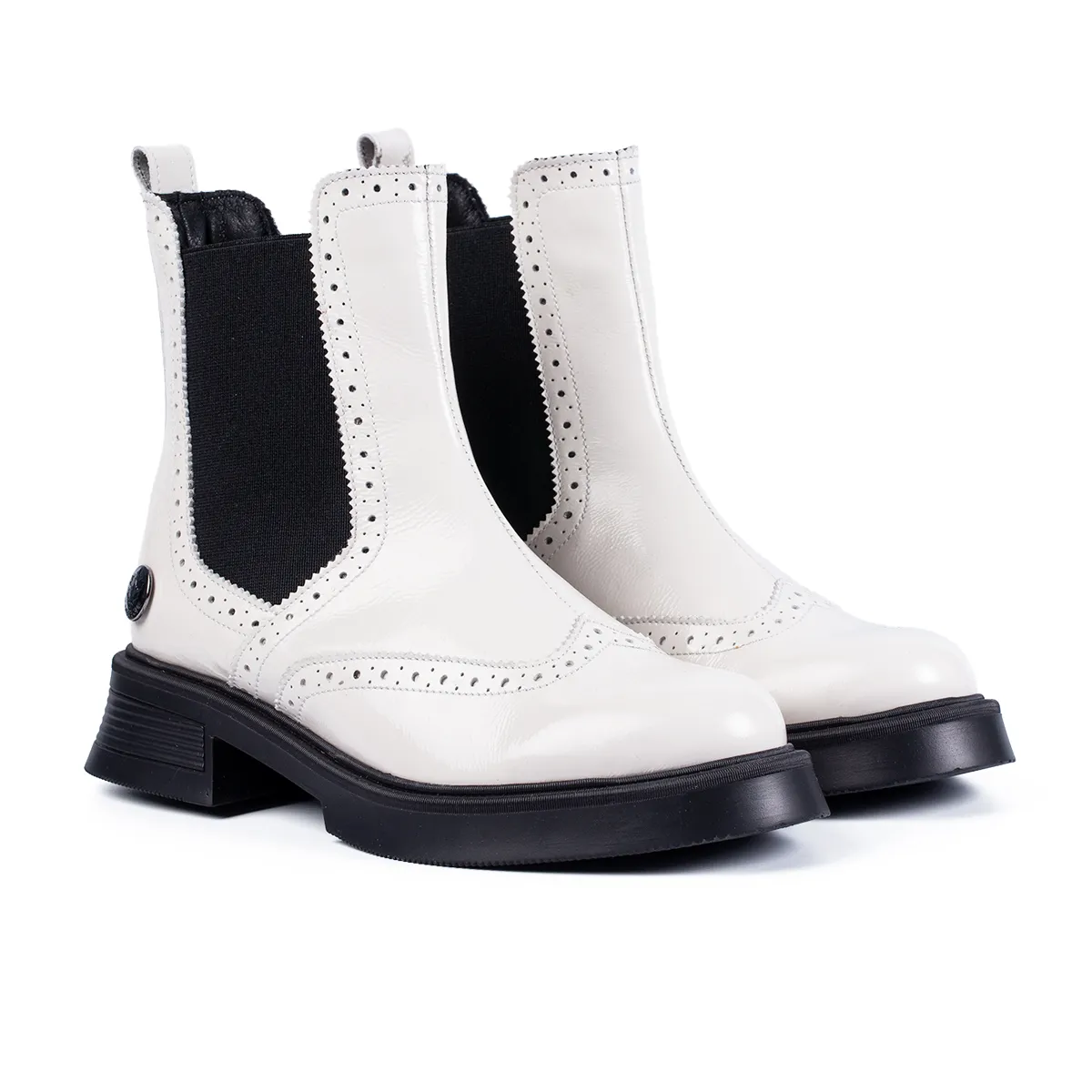 Lucas Shoes 400 Alb ghete dama piele naturala