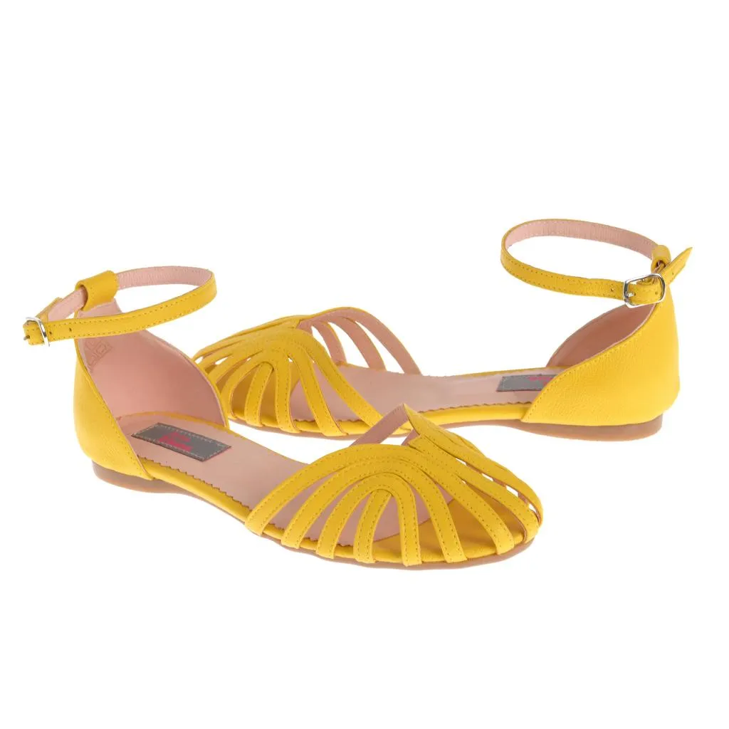 Ana Urbana Shoes Simplicity sandale galbene piele naturala