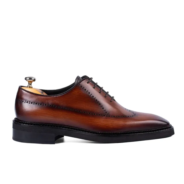 Lucas Shoes Elegant 906 pantofi coniac patina piele