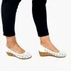 Catinca Shoes T13 A pantofi dama piele albi perforati