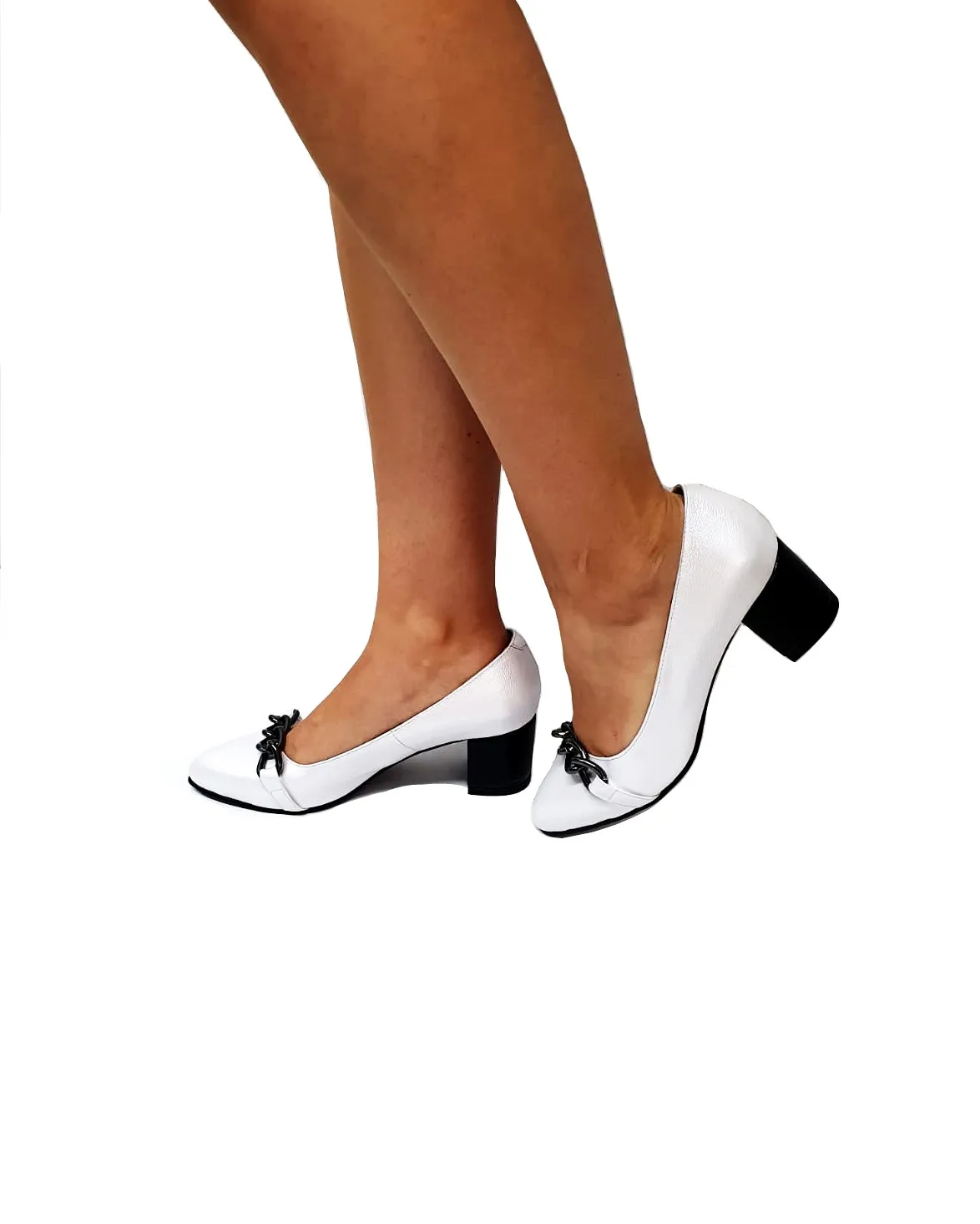 Catinca Shoes A11 ASB pantofi dama alb sidef piele