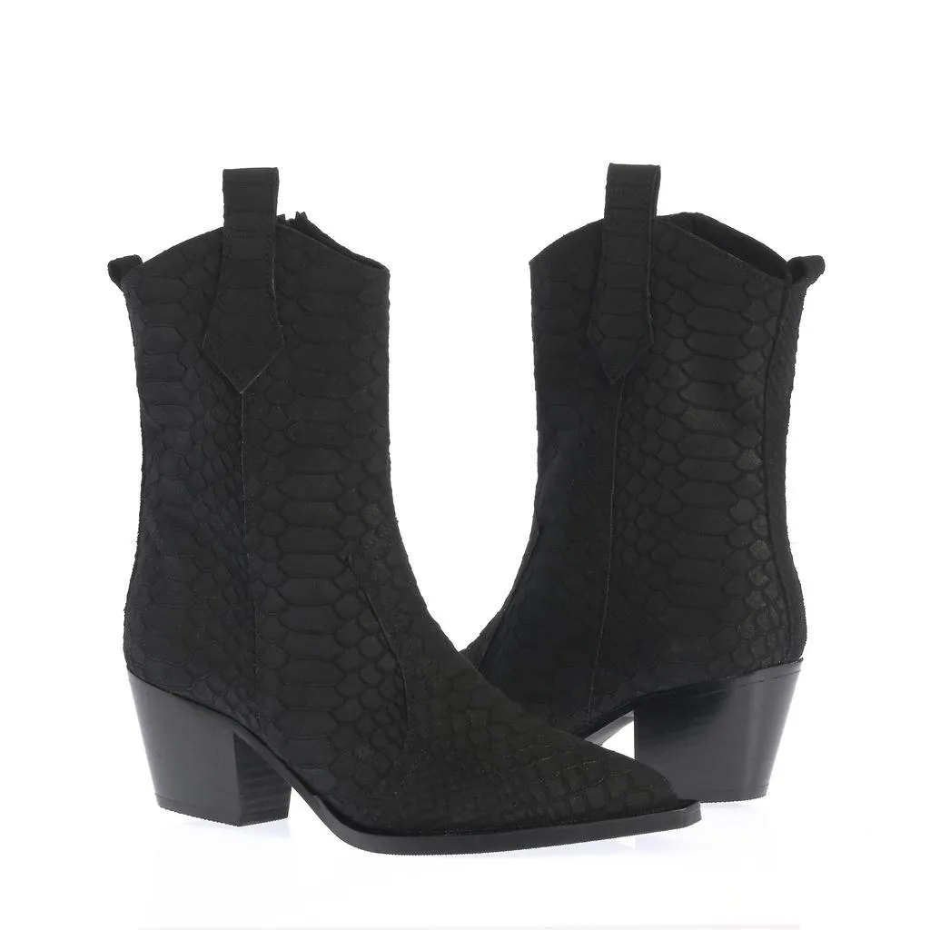 Ana Urbana Cataleea ciocate piele negru toc gros