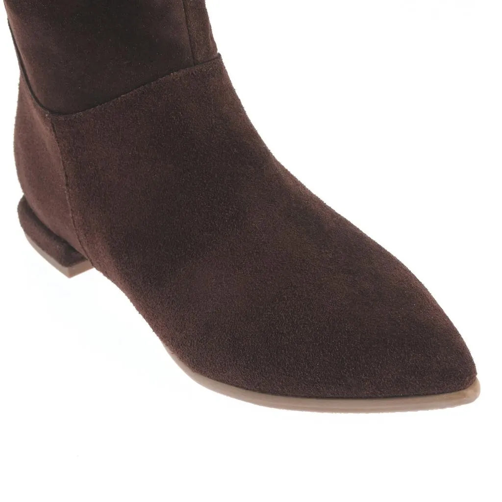 Ana Urbana Shoes Illona cizme maro piele intoarsa