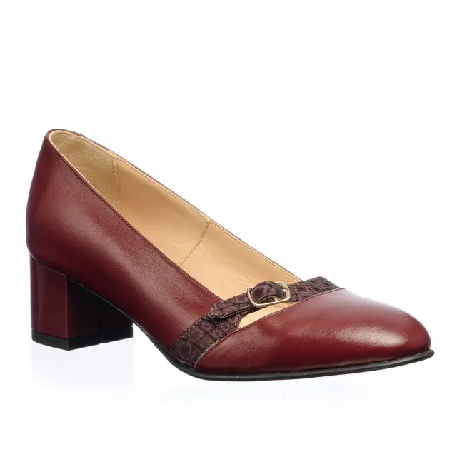 Catinca Shoes 016 BP pantofi piele bordo poney