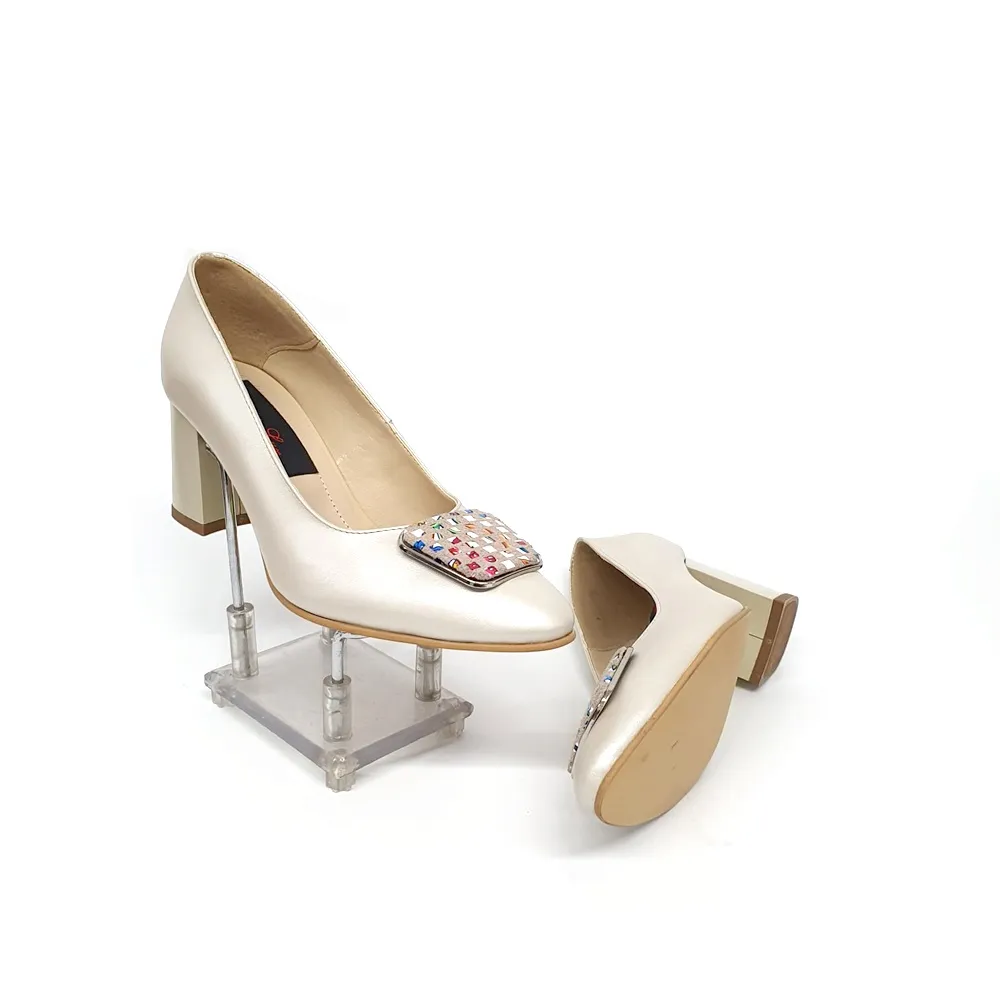 Catinca Shoes A25 BSPM pantofi dama bej sidef piele naturala