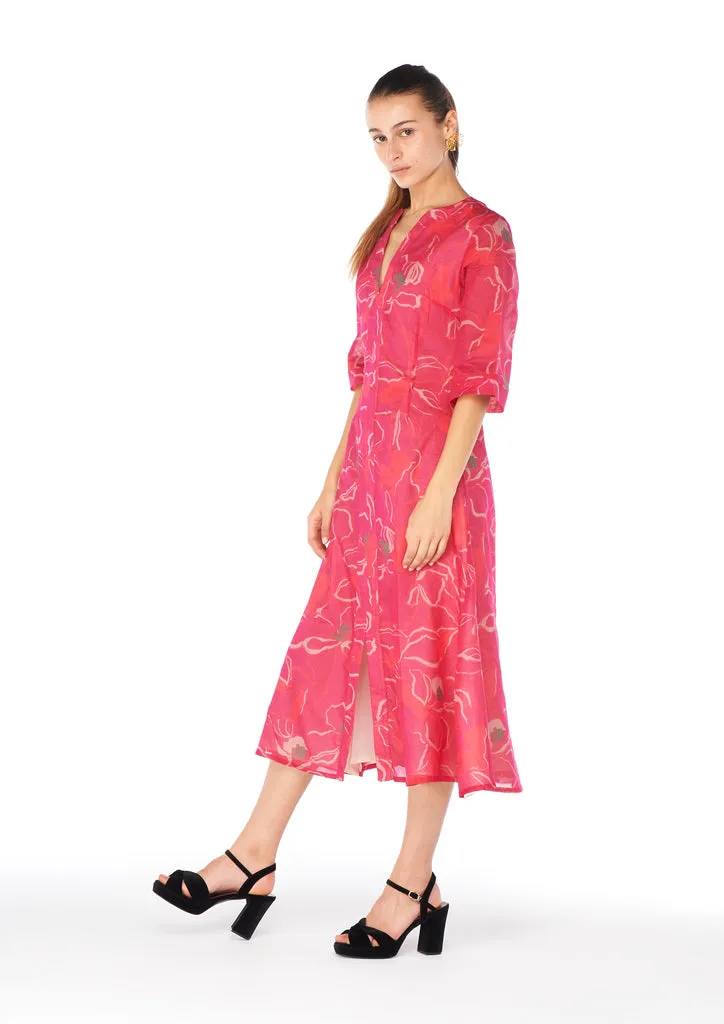 Flagelus Yao Pink Kaftan rochie lunga roz