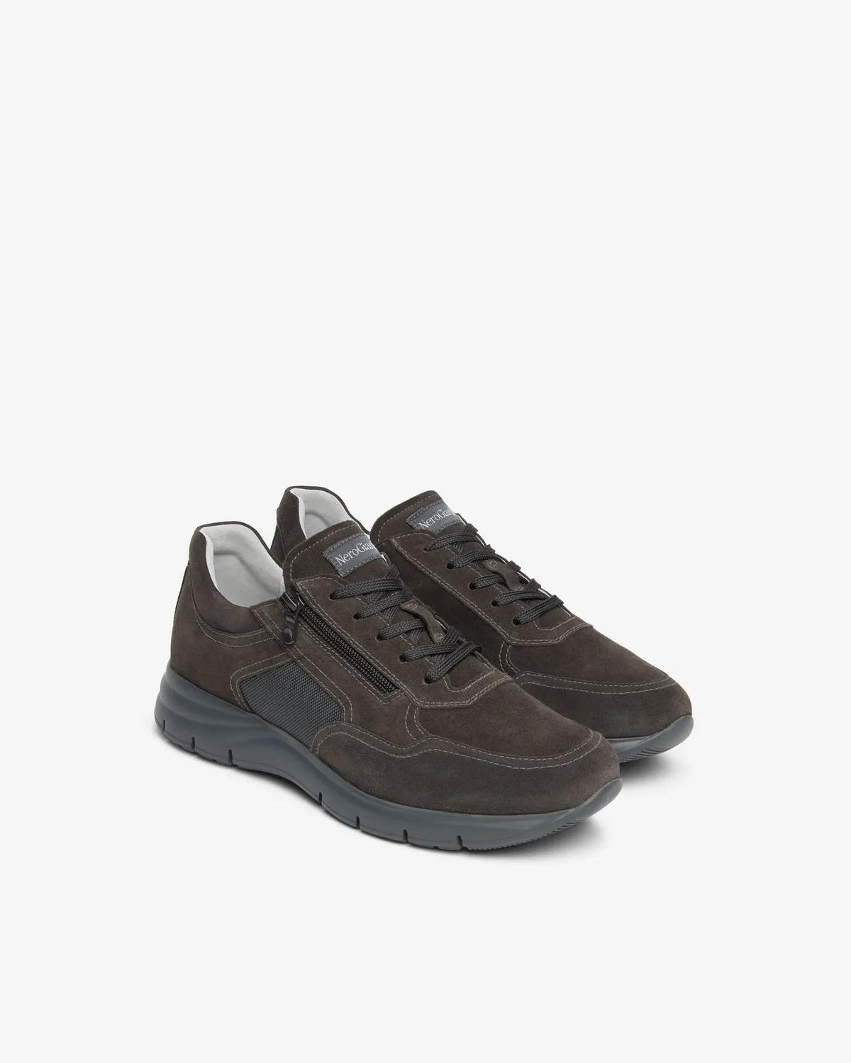 NeroGiardini sneakers barbati piele intoarsa cu panza