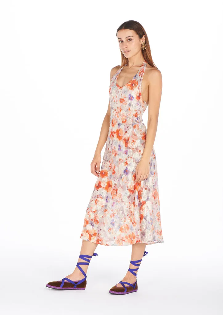 Flagelus Mushu Dress rochie matase midi