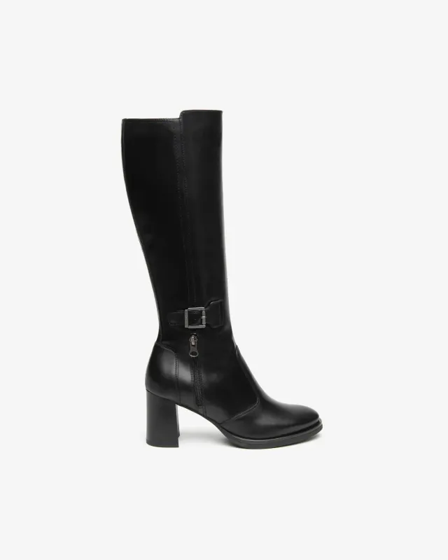 Cizme dama piele NeroGiardini toc 75 mm cu fermoar