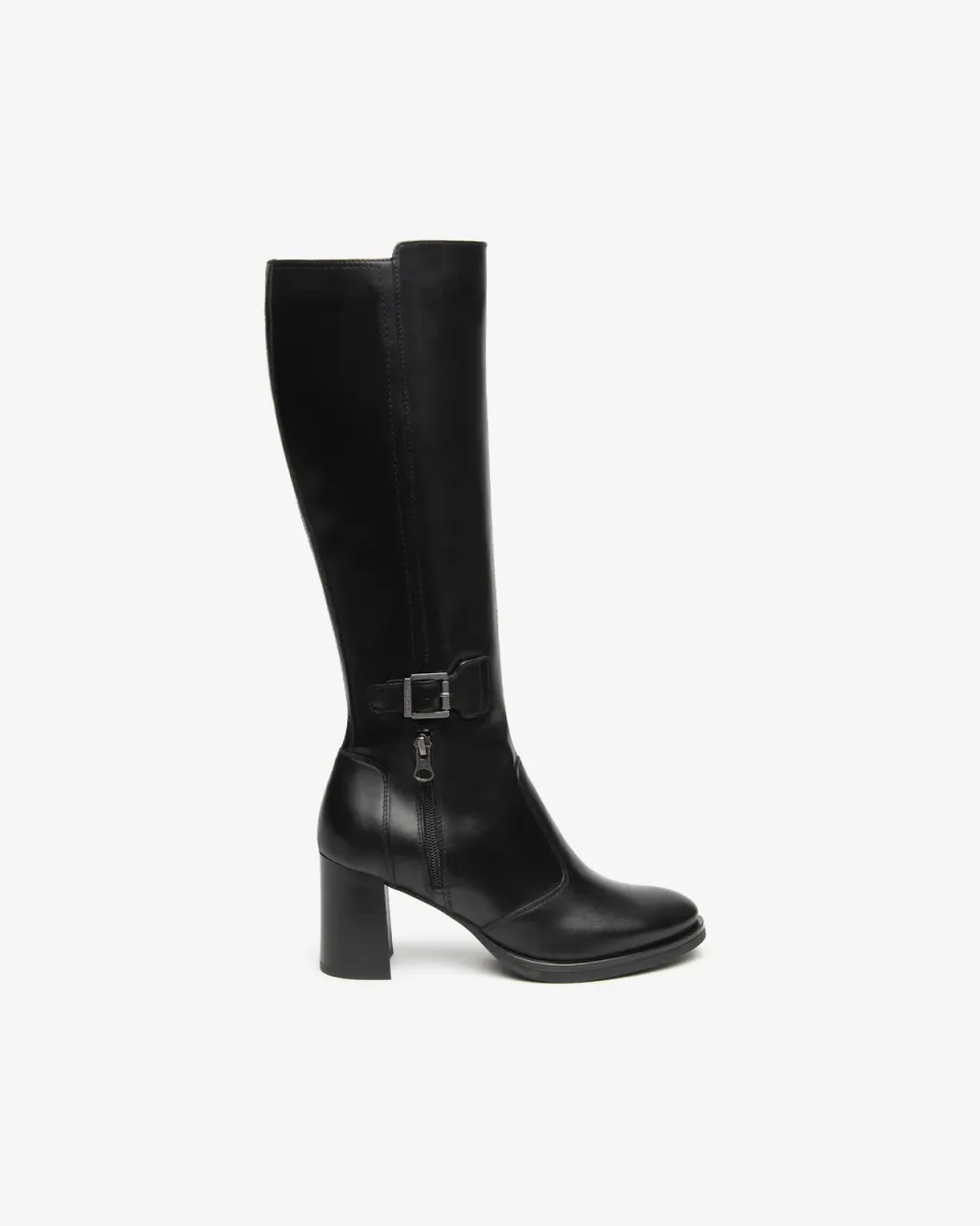 Cizme dama piele NeroGiardini toc 75 mm cu fermoar