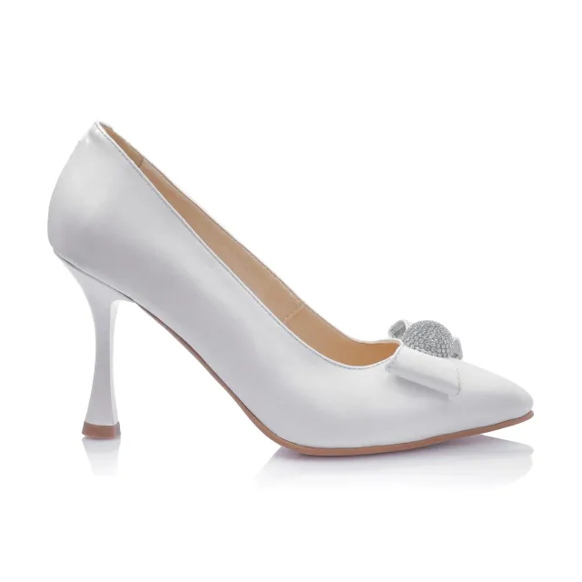 Catinca Shoes A69 AS pantofi dama piele naturala alb sidef