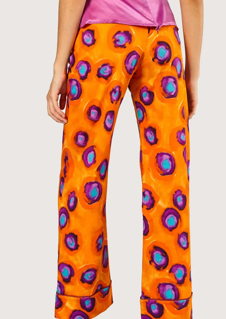 Flagelus Coco Baseball pantaloni portocalii tie-dye