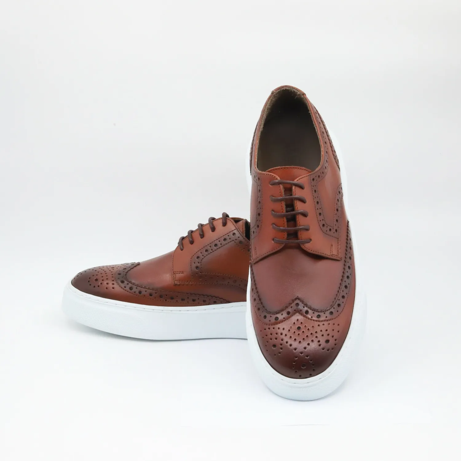 Lucas Shoes 519 sneakers coniac piele naturala