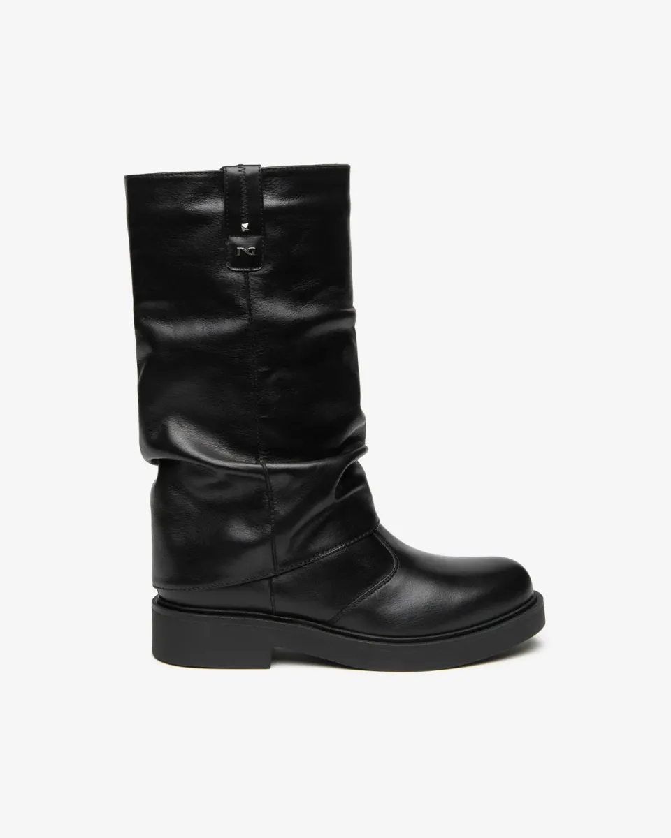 NeroGiardini cizme dama piele biker toc 35 mm