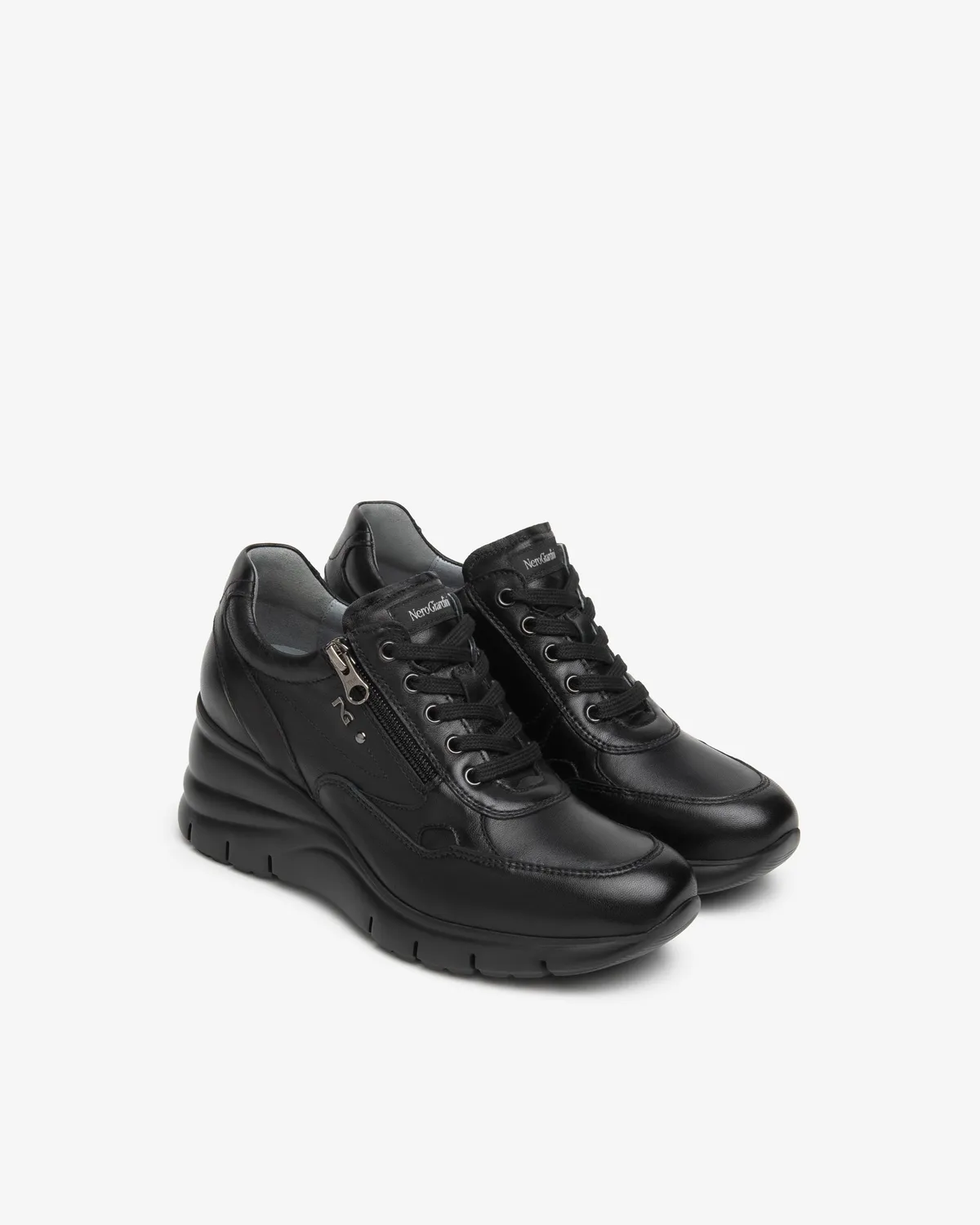 NeroGiardini sneakers piele dama cu fermoar toc 60 mm