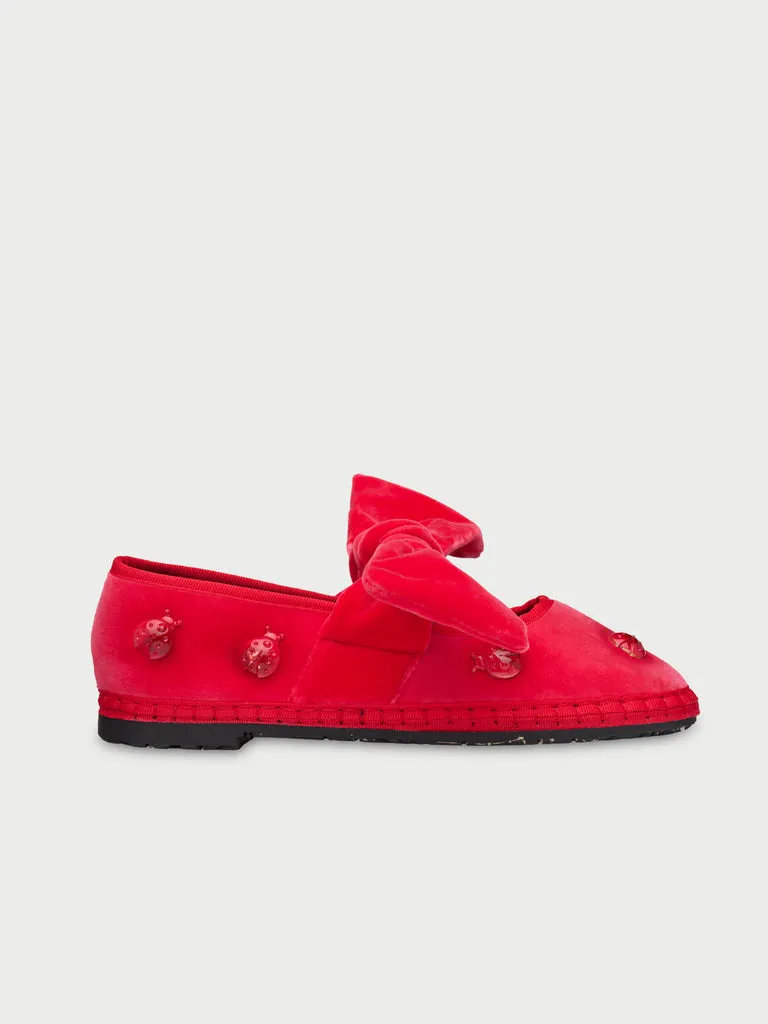 Flagelus Lyra Ladybug Plum slipperi catifea fuchsia