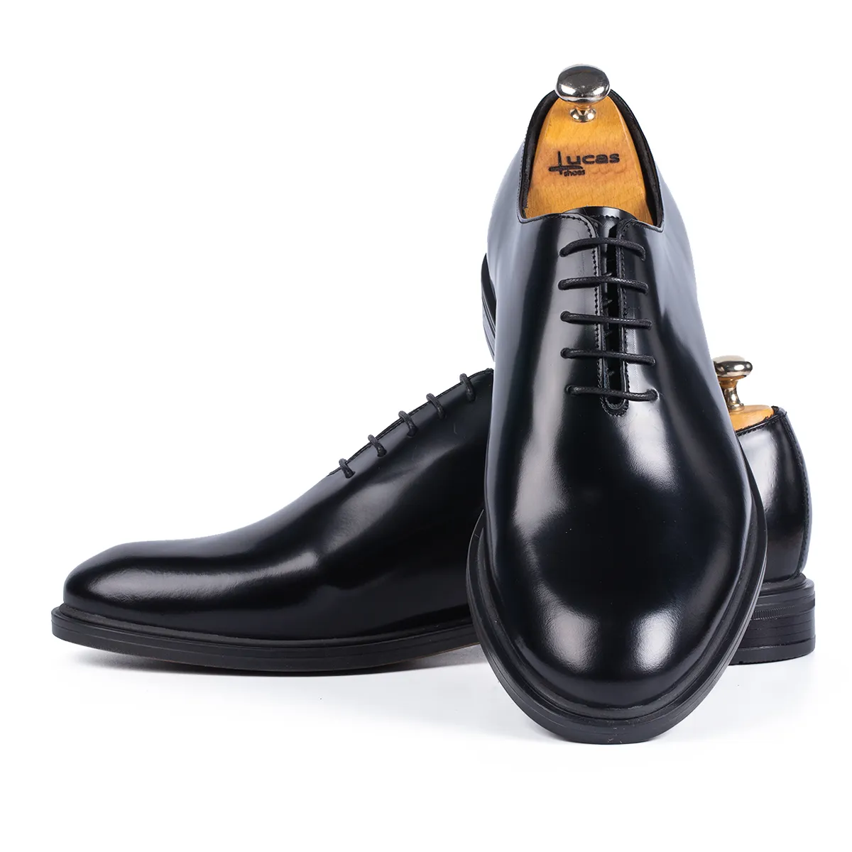 Lucas Shoes Elegant 900 pantofi barbati negru lac mat piele