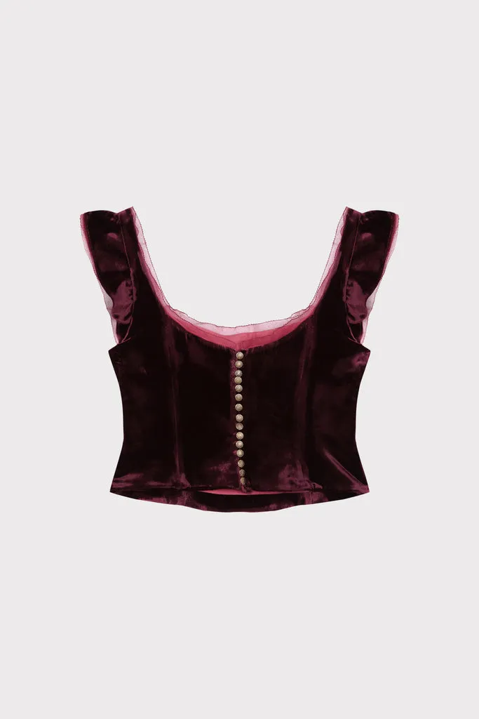 Flagelus Enchant Bind top corset visiniu bumbac