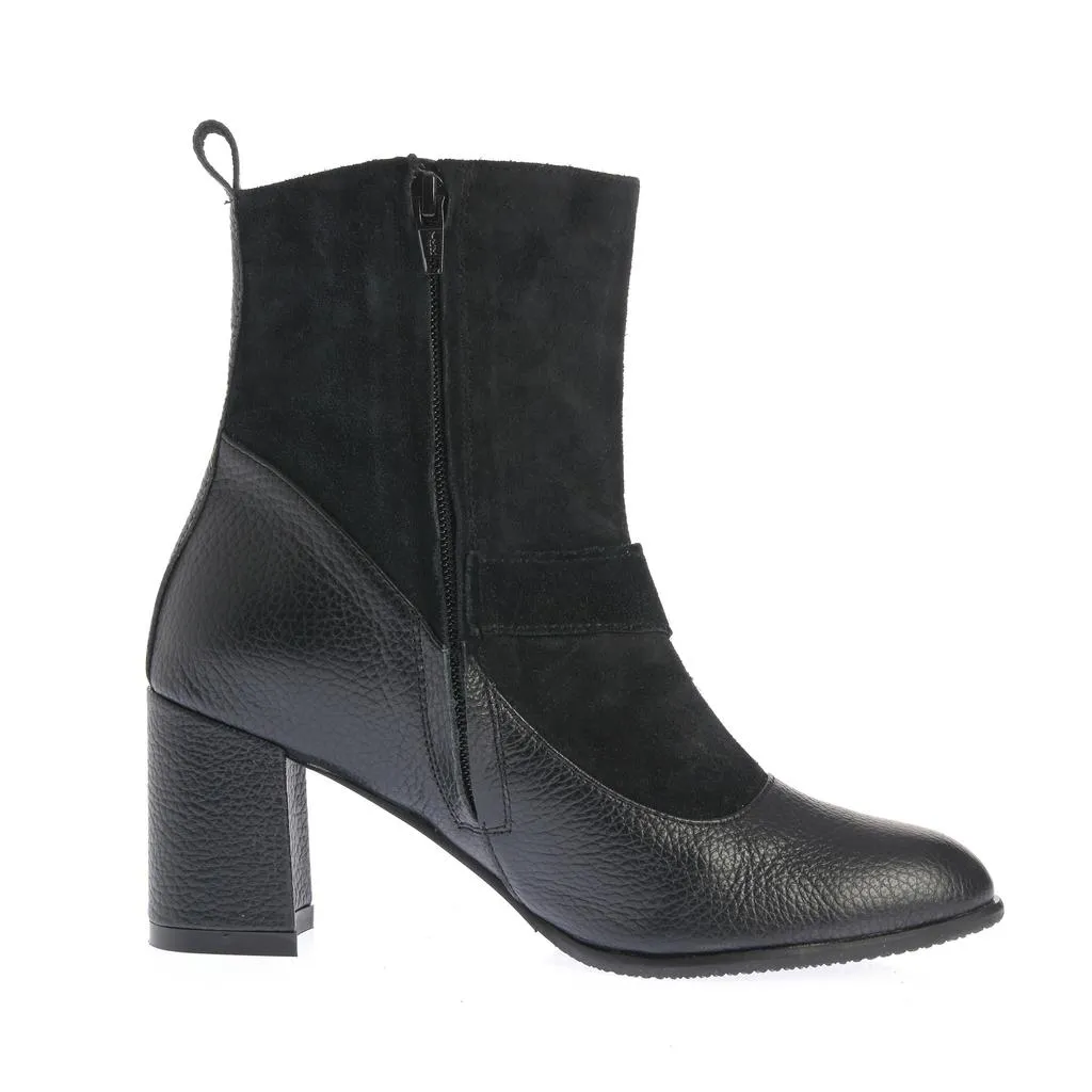 Ana Urbana Shoes Anemona botine negre toc gros 6 cm