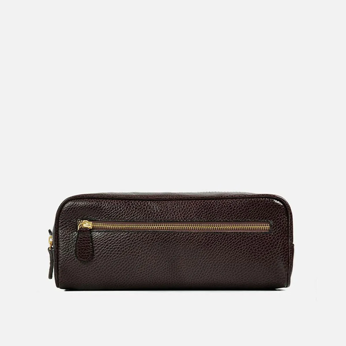 Cecilia Bringheli Laguna necessaire piele maro închis 2 fermoare