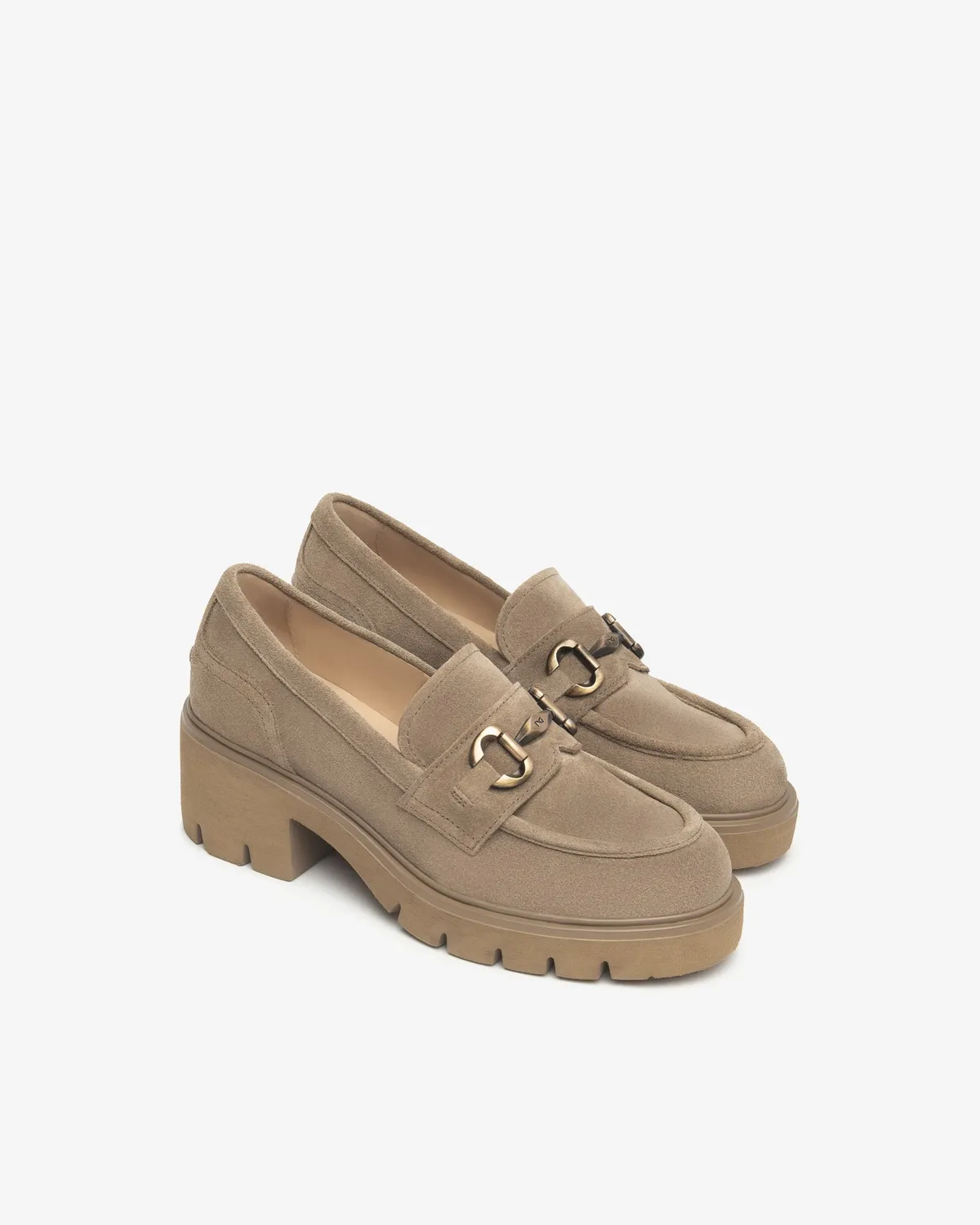 Mocasini NeroGiardini piele intoarsa dama toc 6 cm catarama