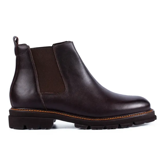Lucas Shoes Chelsea ghete maro piele naturală