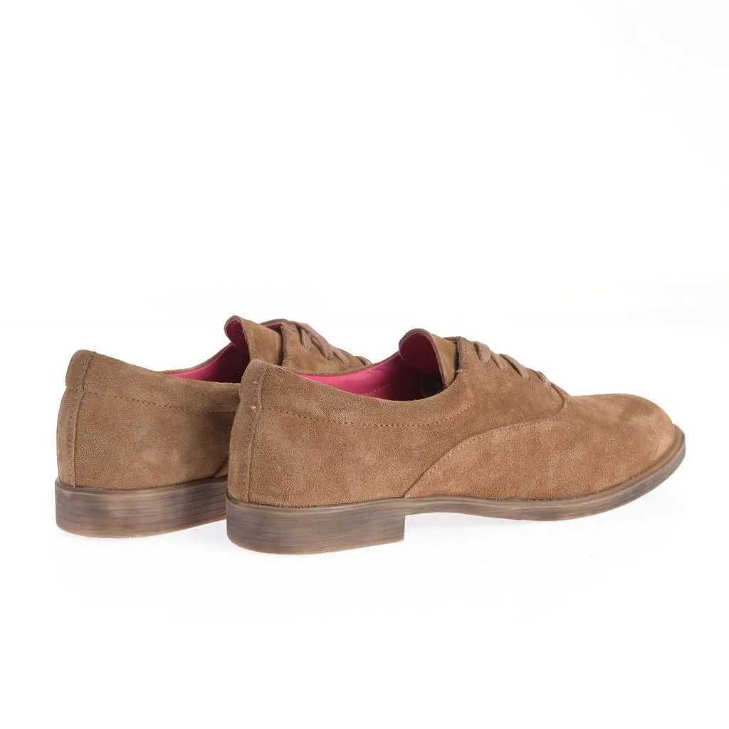 Ana Urbana Iulia pantofi maro-roz oxford piele intoarsa